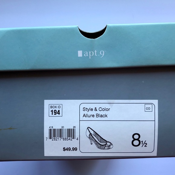 Apt 9 Allure 8 1/2 open black heels mesh - Picture 8 of 8